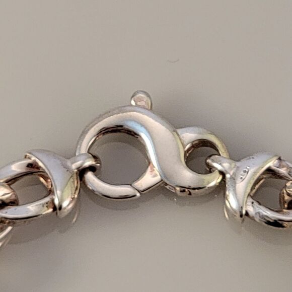 Sterling Italy Contemporary Twisted Oval Link Bracelet - Picture 7 of 10